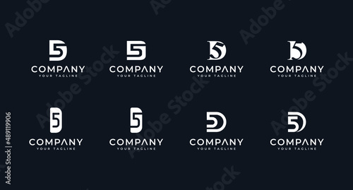 set of d5 initial logo creative design