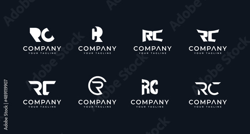 set of letter rc logo creative design