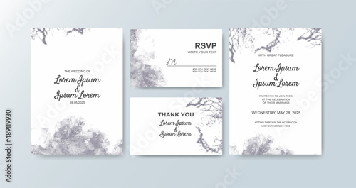 Wedding invitation with abstract watercolor background