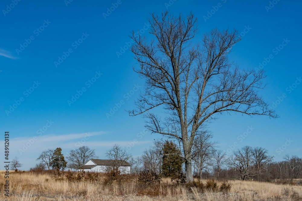 The Bushman Barn on. a Warm Winter Day, Gettysburg National Military Park, Pennsylvaniam USA
