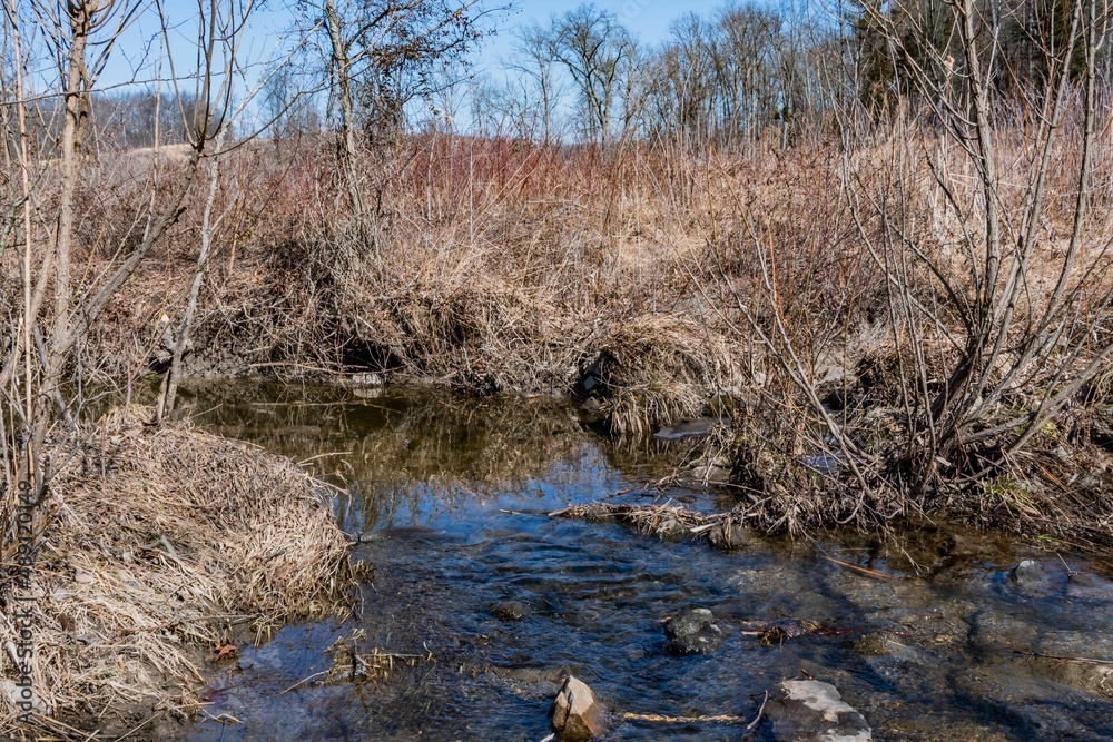 A Beautiful Stream in Winter, Gettysburg National Military Park, Pennsylvania, USA A Beautiful Stream in Winter, Gettysburg National Military Park, Pennsylvania, USA