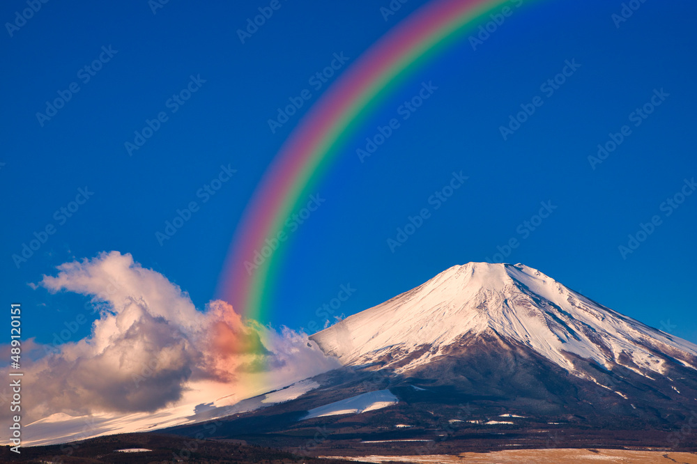 富士山と虹・合成