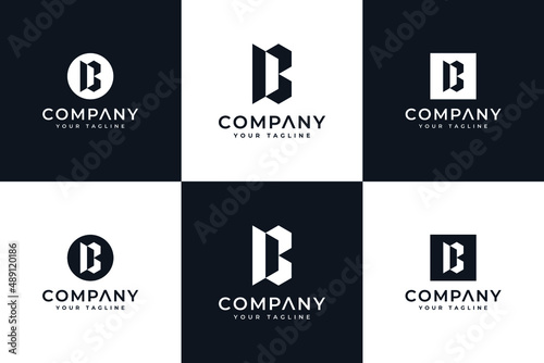set of letter b logo creative design