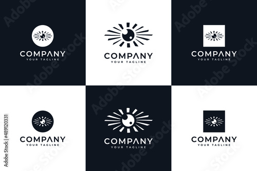 set of eyes logo creative design
