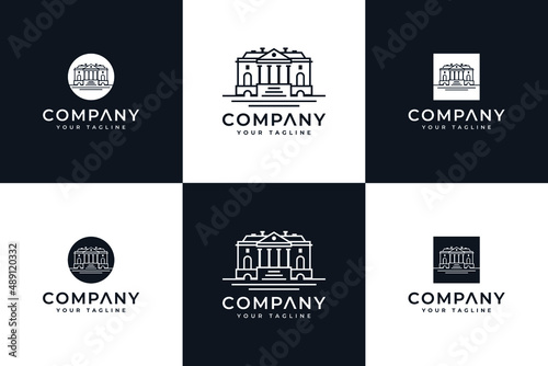 set of home vintage logo creative design