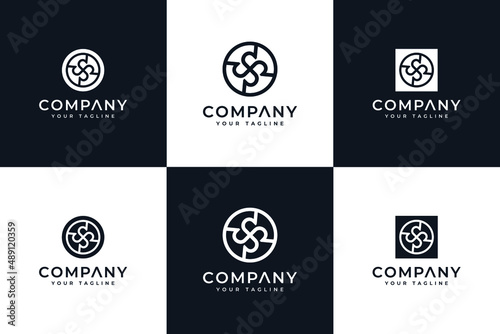 set of letter s circle logo creative design
