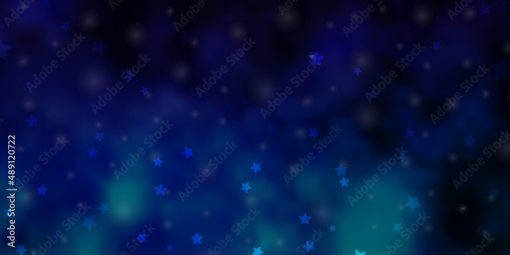 Dark Pink, Blue vector background with colorful stars.