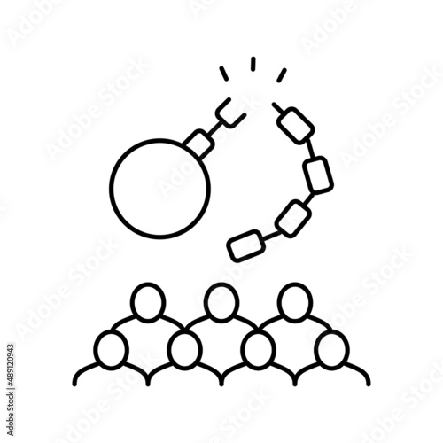 freedom of refugee line icon vector illustration