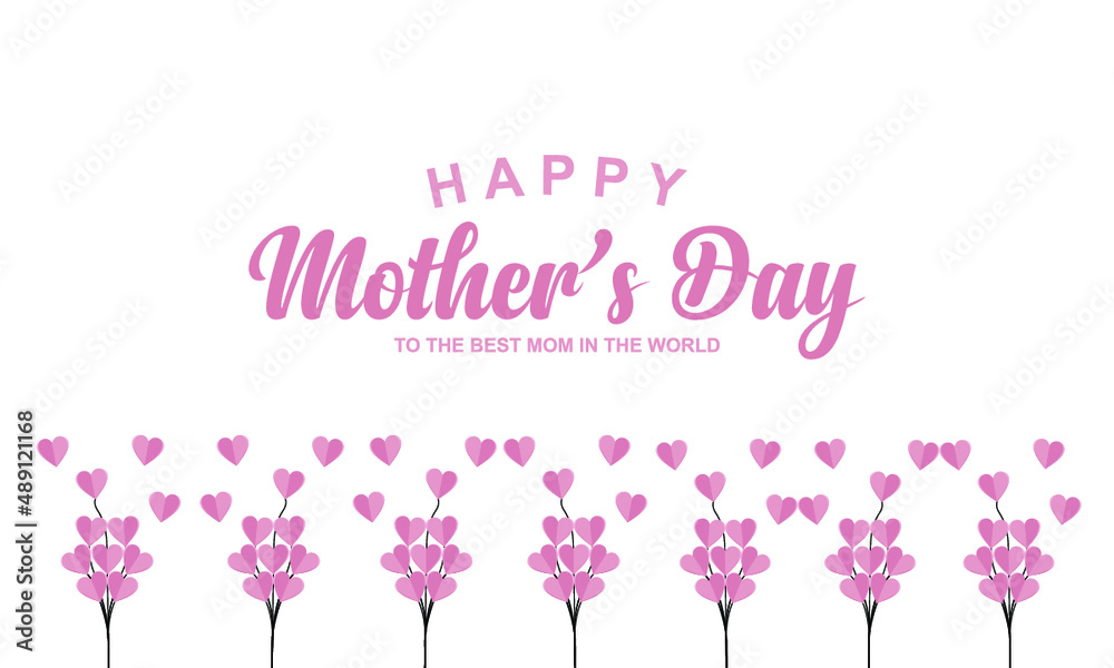 world mother's day background, with love shaped balloons