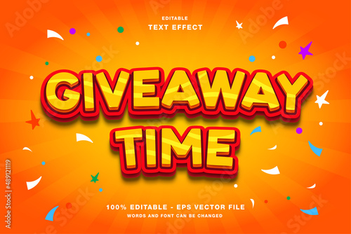 Giveaway time 3d editable text effect photo
