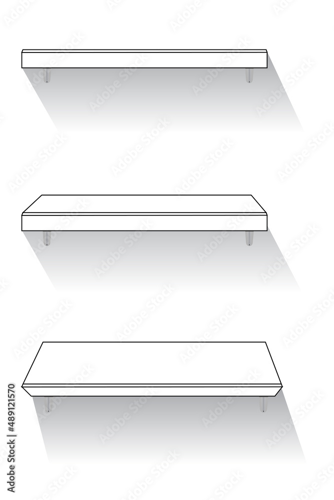 Simple Set Vector Hanging shelf at three perspective
Simple Set Vector Hanging shelf at three perspective