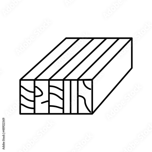 glulam wood line icon vector illustration