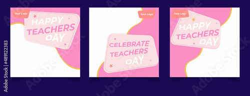Flat teachers' day instagram posts collection 