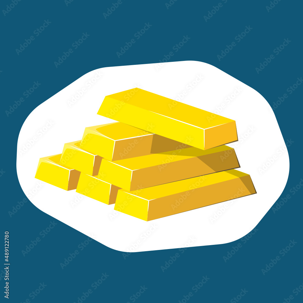 Golden bars in trendy flat style, business and finance concept vector illustration, EPS10, UI, color simple graphic design. Golden bars in trendy flat style, business and finance concept vector illustration, EPS10, UI, color simple graphic design.