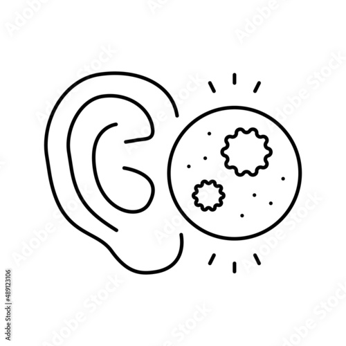 ear infection line icon vector illustration