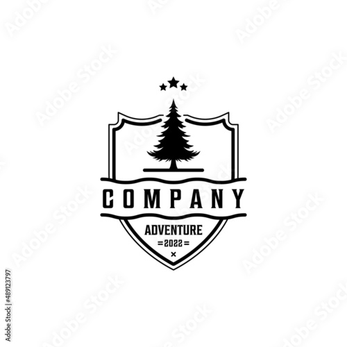 tree creative minimalist logo vector illustration design vintage