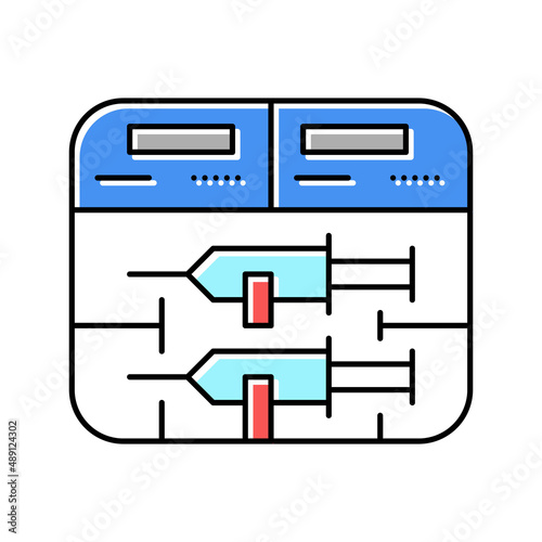 syringe pump color icon vector illustration