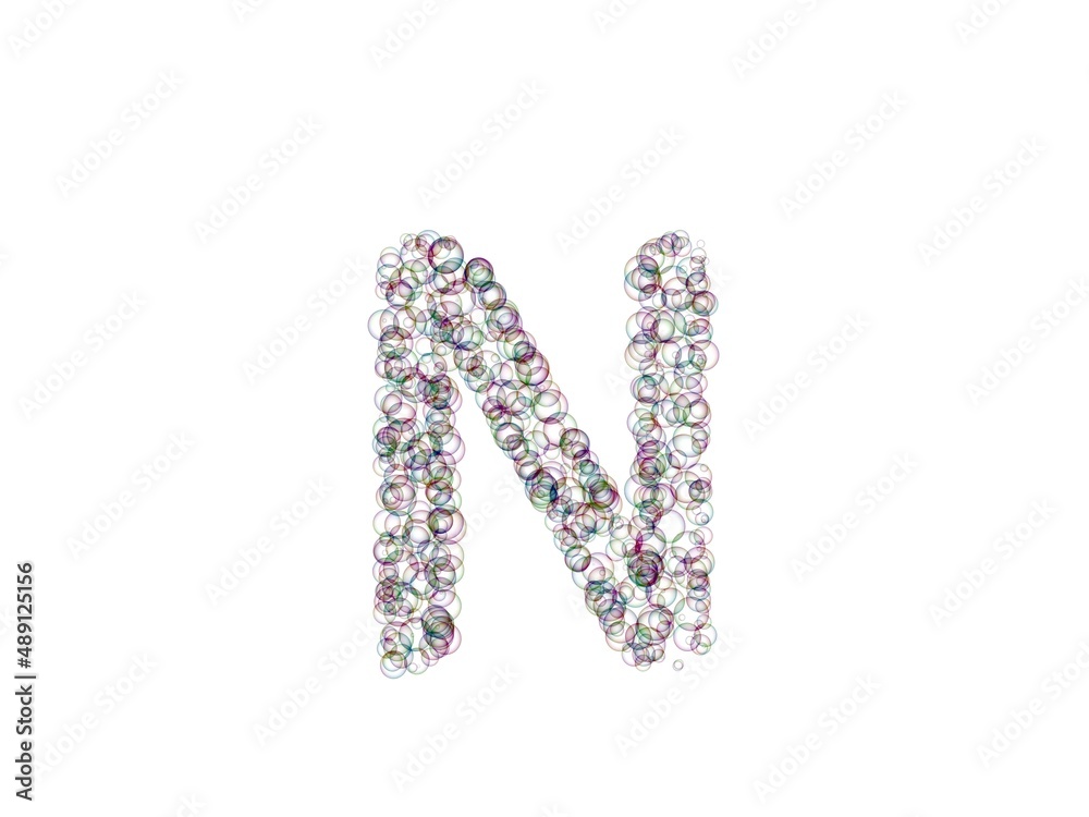 Bubble Themed Font Letter N Bubble Themed Font Letter N
