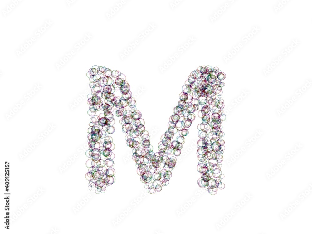Bubble Themed Font Letter M Bubble Themed Font Letter M