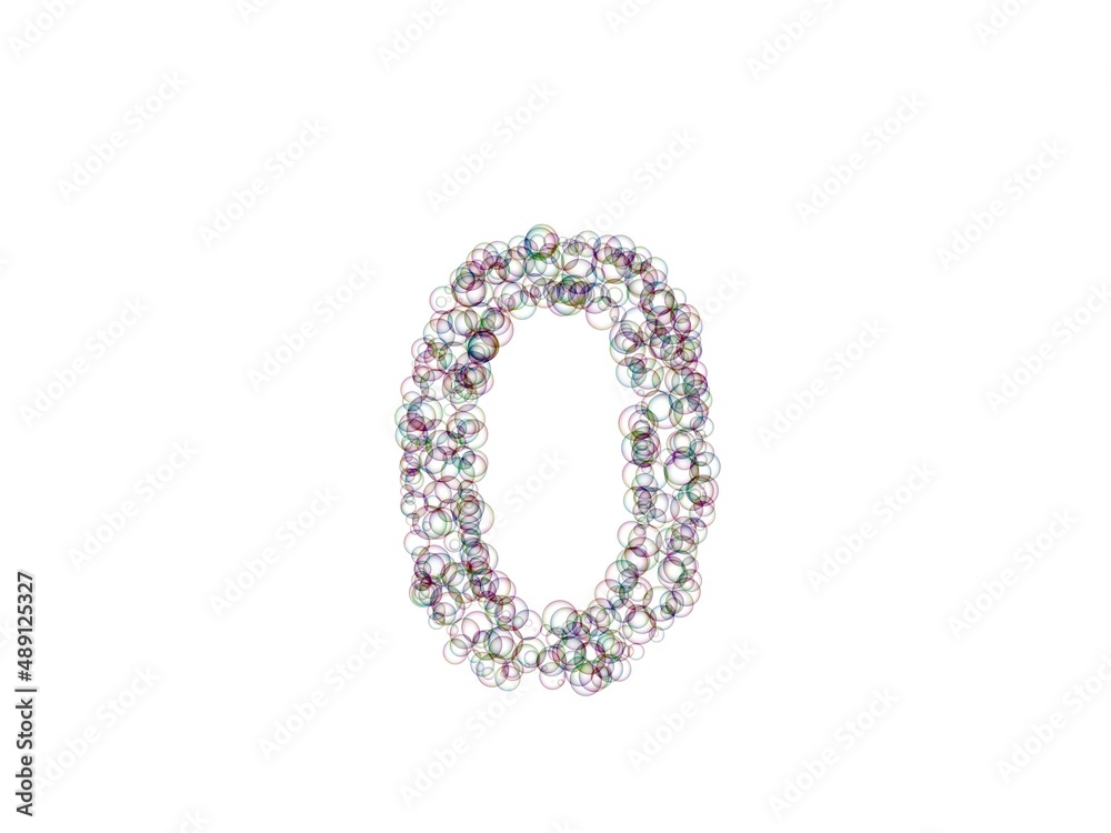 Bubble Themed Font Number 0 Bubble Themed Font Number 0