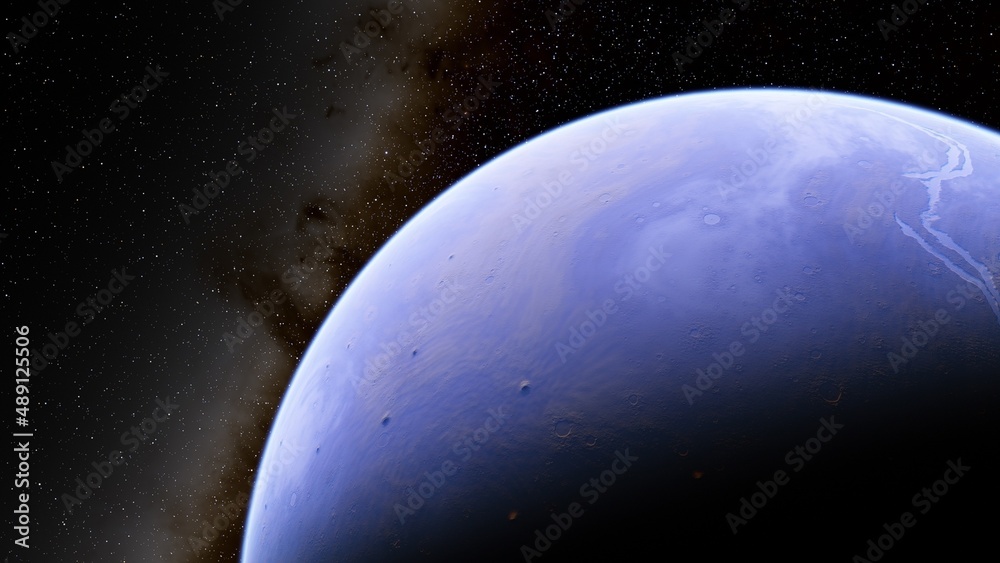 planet suitable for colonization, earth-like planet in far space, planets background 3d render