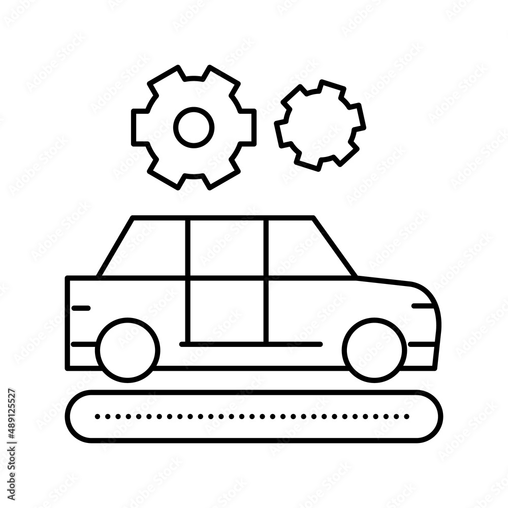 manufacturing car line icon vector illustration