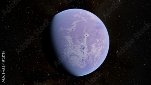 planet suitable for colonization  earth-like planet in far space  planets background 3d render