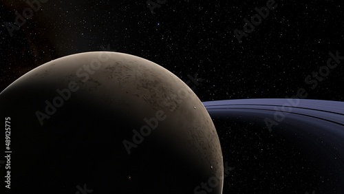 Fototapeta Naklejka Na Ścianę i Meble -  planet suitable for colonization, earth-like planet in far space, planets background 3d render
