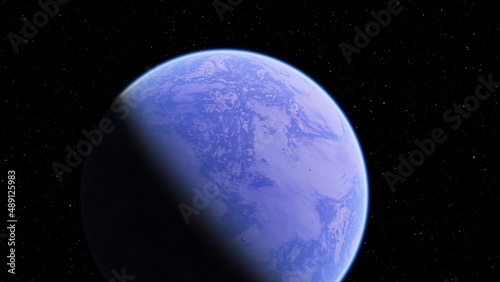 Fototapeta Naklejka Na Ścianę i Meble -  planet suitable for colonization, earth-like planet in far space, planets background 3d render