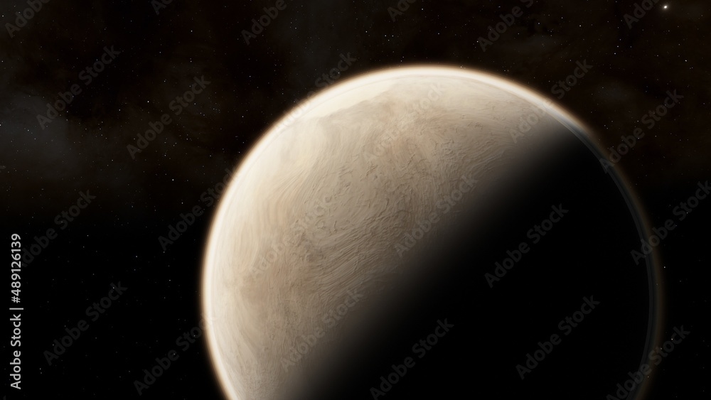 planet suitable for colonization, earth-like planet in far space, planets background 3d render