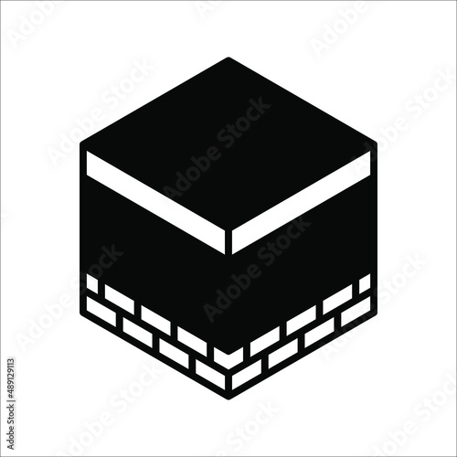 kaabah icon design, mecca ka'bah. vector illustration for islamic event, web, print or pictogram assets, hajj, umrah, ramadan kareem, ied mubarak