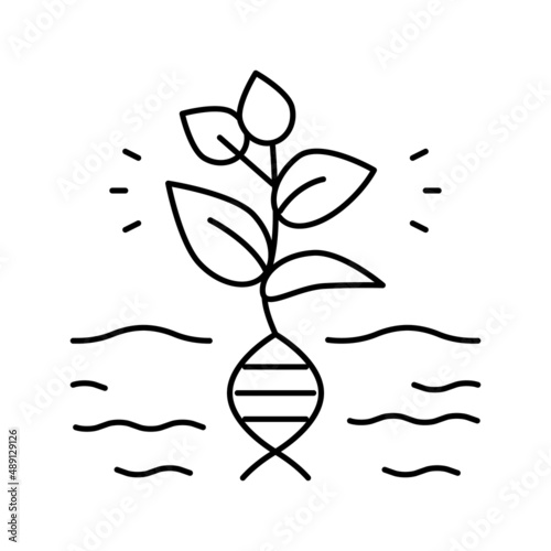 plant genetic line icon vector illustration flat