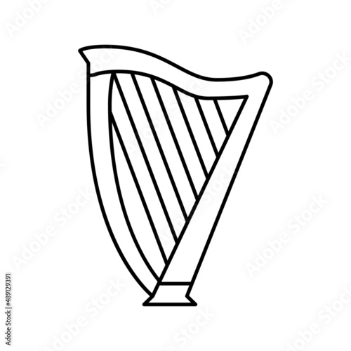 harp symphonic instrument line icon vector illustration