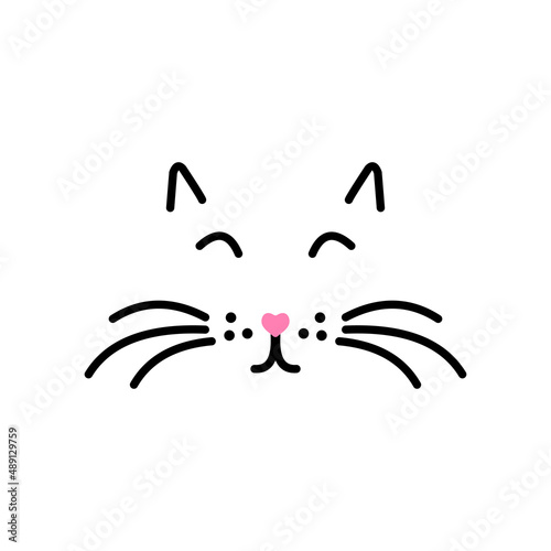 face cat simple design vector
