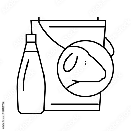 milk sheep line icon vector illustration photo