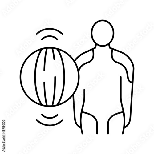 polymyositis muscle problem line icon vector illustration