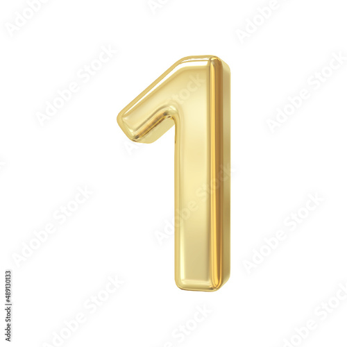 Number 1 Golden 3d luxury