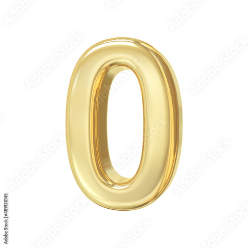 Number 0 Golden 3d luxury
