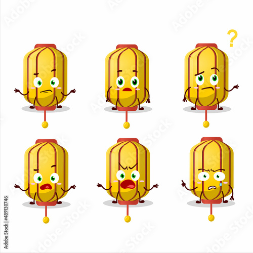 Cartoon character of yellow chinese long lamp with what expression