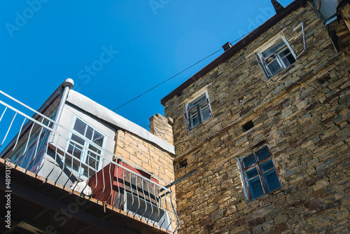 old destroyed housing abandoned by refugees