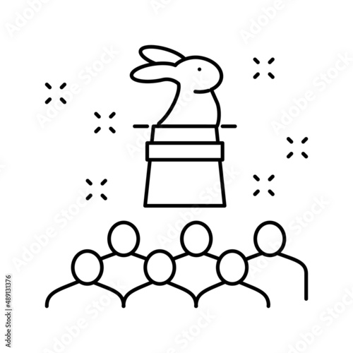 magic kids party line icon vector illustration