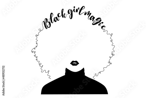 Black girl magic, black woman vector illustration.