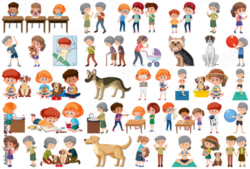 Set of different activities people in cartoon style © brgfx