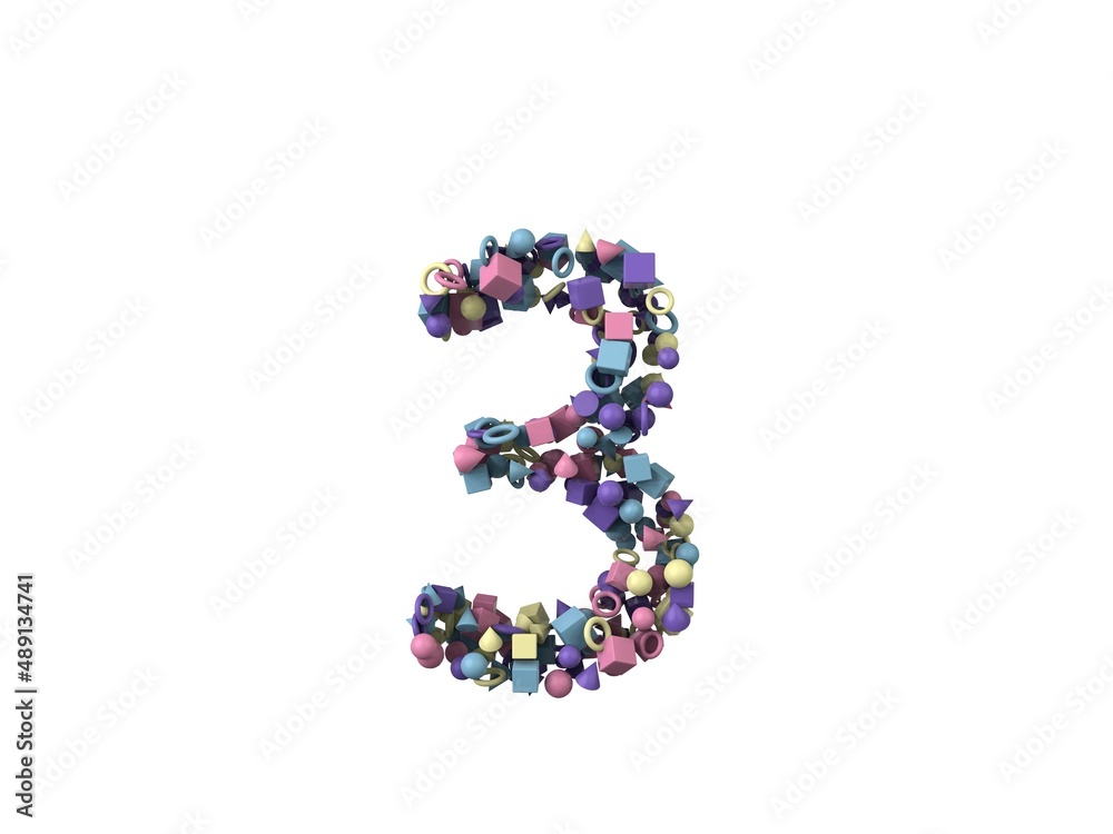 Shape Themed Font Number 3 Shape Themed Font Number 3