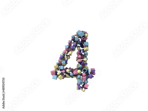 Shape Themed Font Number 4