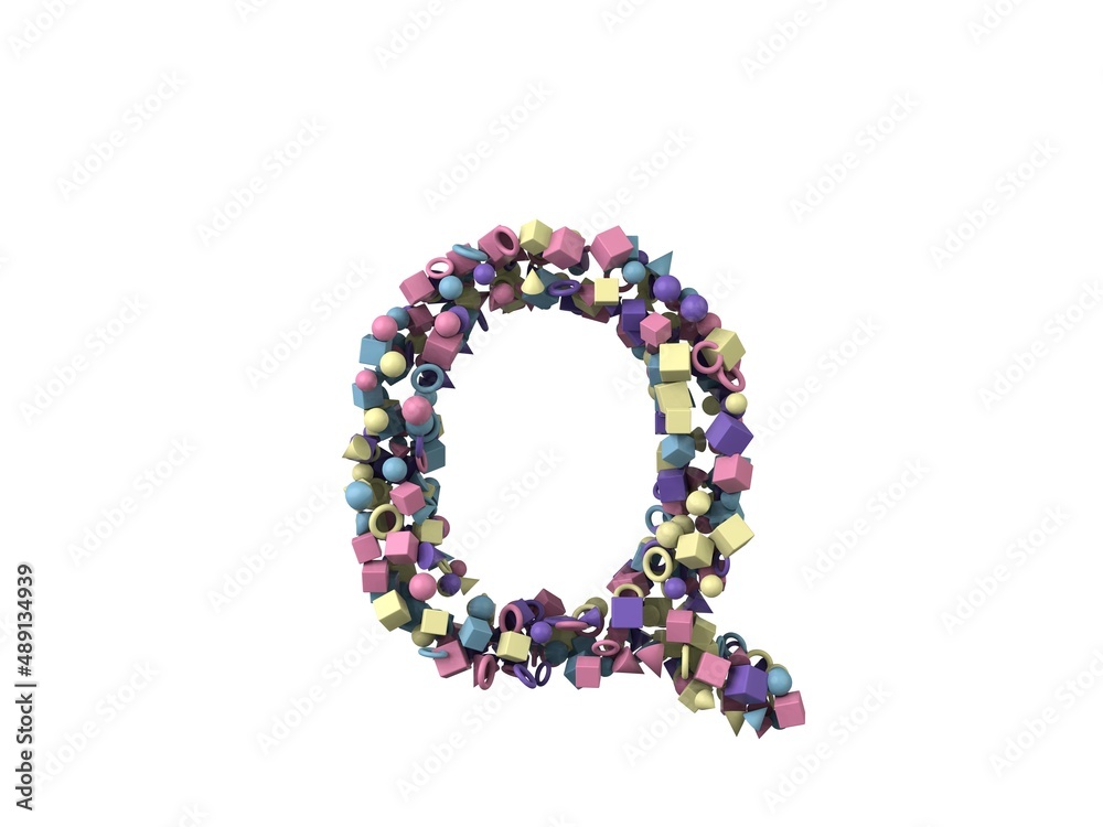 Shape Themed Font Letter Q Shape Themed Font Letter Q