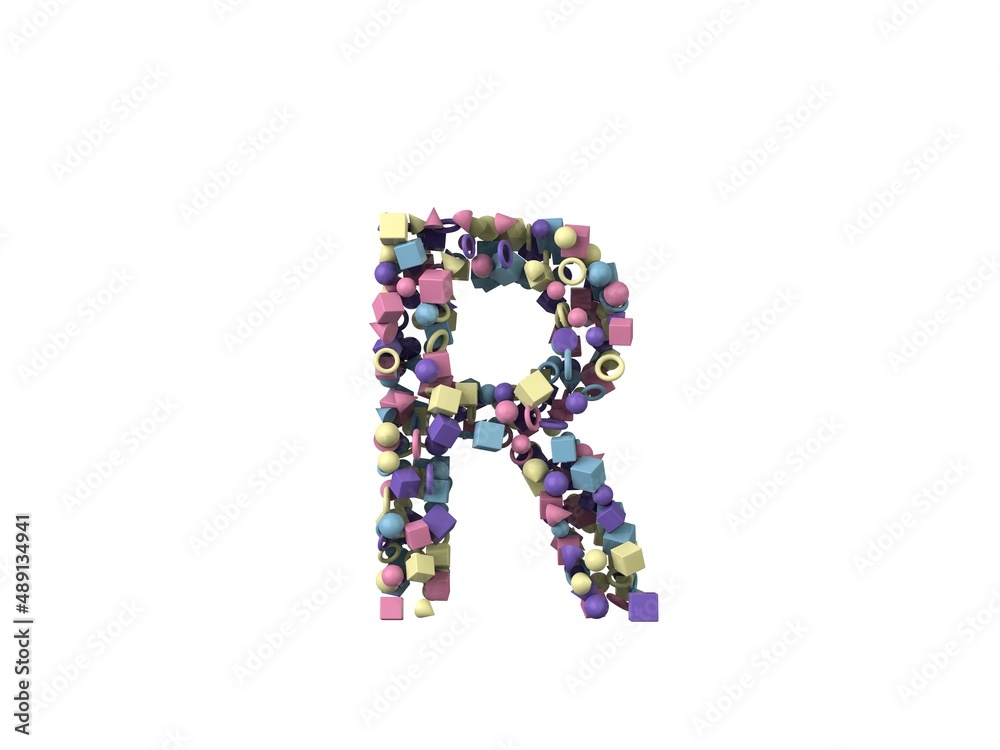 Shape Themed Font Letter R Shape Themed Font Letter R
