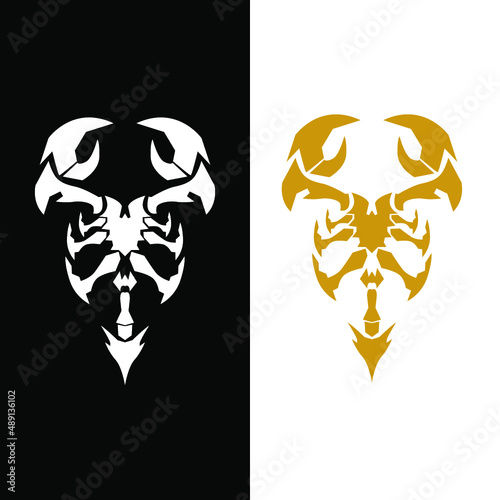 scorpion logo and symbol vector design in minimalist and modern style