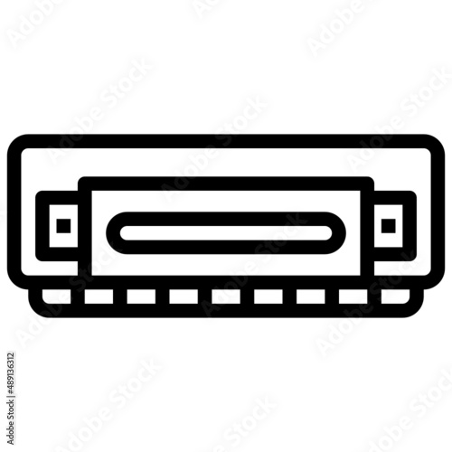 HARMONICA line icon,linear,outline,graphic,illustration