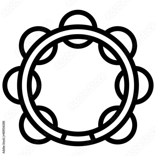 TAMBOURINE line icon,linear,outline,graphic,illustration